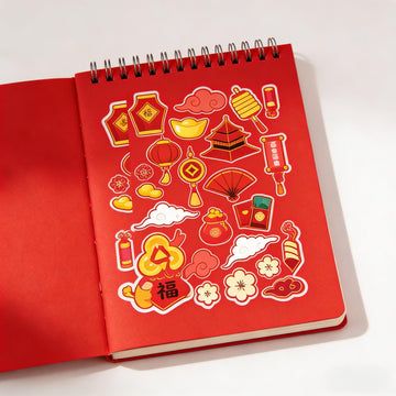 KYMY 2026 Chinese New Year Stickers, 18 Sheets Spring Festival Paper Stickers, Zodiac Horse Lunar New Year Party Favor Labels for Bottles, Envelopes