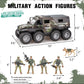 i diy Military Vehicle & Police Car Toy Set with Sound Lights Music, 4 Army Men Action Figures & K9 Dog - Friction Powered Battle Playset for Kids