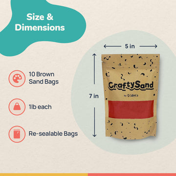 CuteyCo Crafty Sand Pack - 10 Colors: 11 lbs of Vibrant Craft Sand & Play Sand