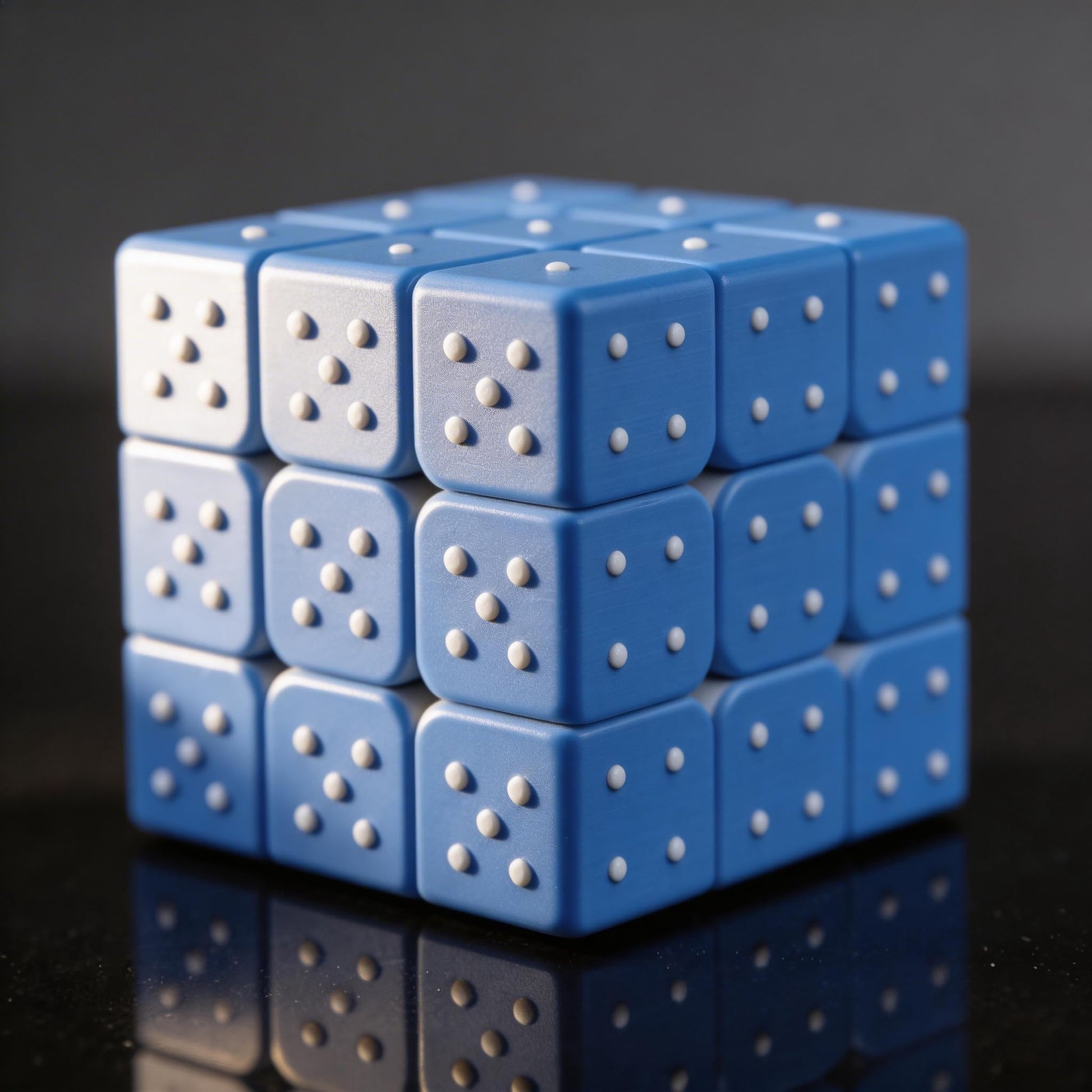 Speed Cube 3x3x3 3D Relief Effect Braille Magic Cube Puzzle,IQ Games Puzzles Special for Blind, 5.6cm