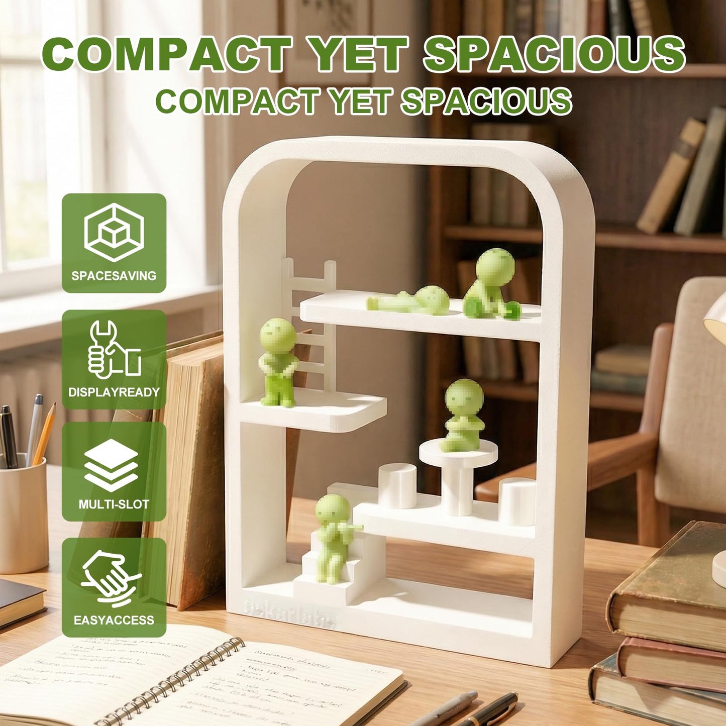 Display Shelf Compatible with Smiski Living Series, Bed Series,Bath Series?Toilet Series,Sunday Series - Collectible Dollhouse & Storage Rack, Perfect