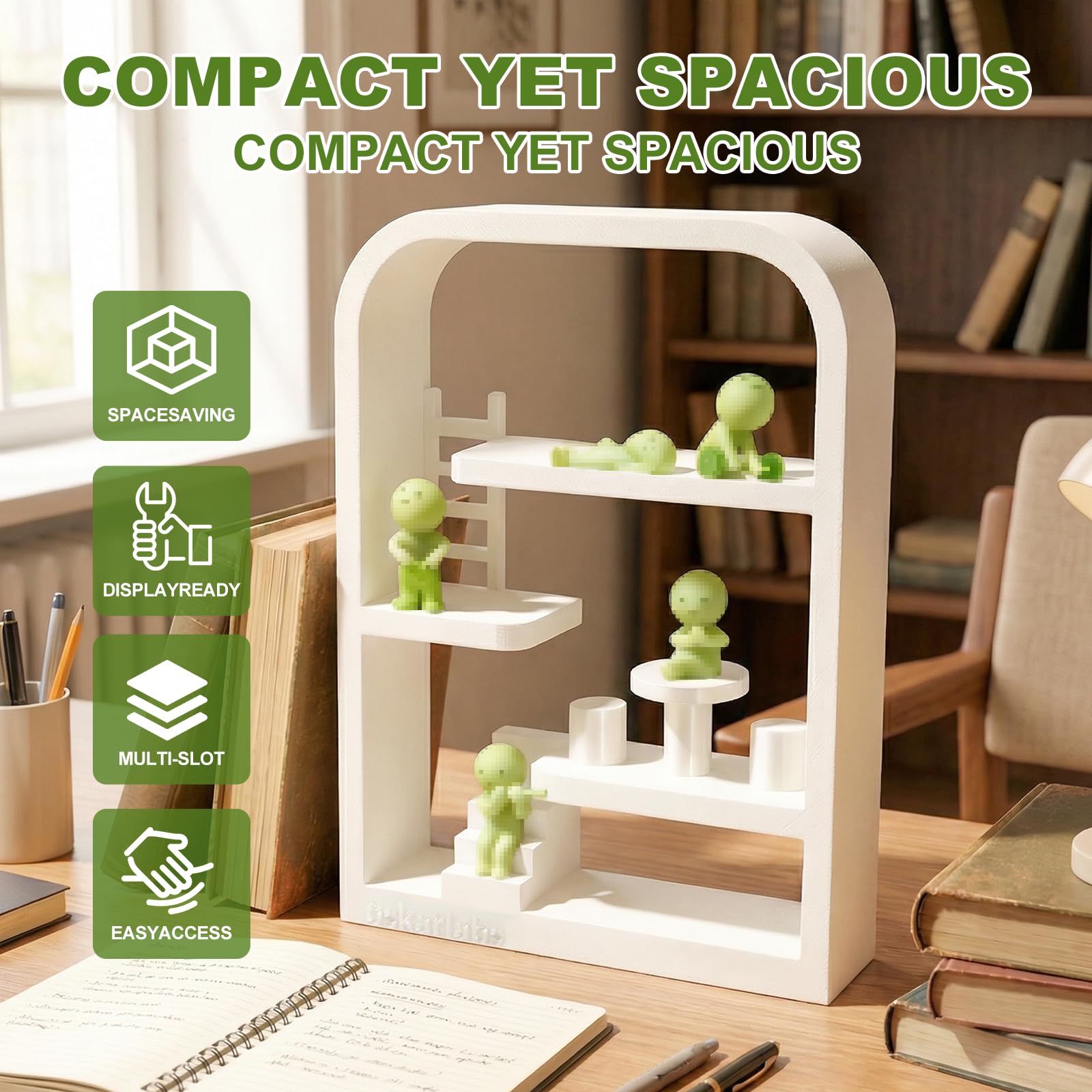 Display Shelf Compatible with Smiski Living Series, Bed Series,Bath Series?Toilet Series,Sunday Series - Collectible Dollhouse & Storage Rack, Perfect