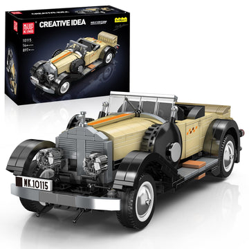 Mould King 10115 Classic Vintage Car Building Kit, Retro Car Building Blocks Sets, 1:16 Scale Convertible Sports Cars Display Model, Collectible Set
