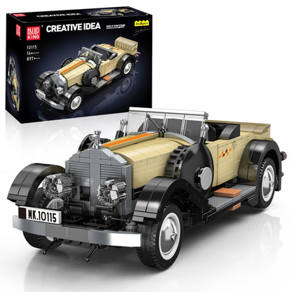 Mould King 10115 Classic Vintage Car Building Kit, Retro Car Building Blocks Sets, 1:16 Scale Convertible Sports Cars Display Model, Collectible Set