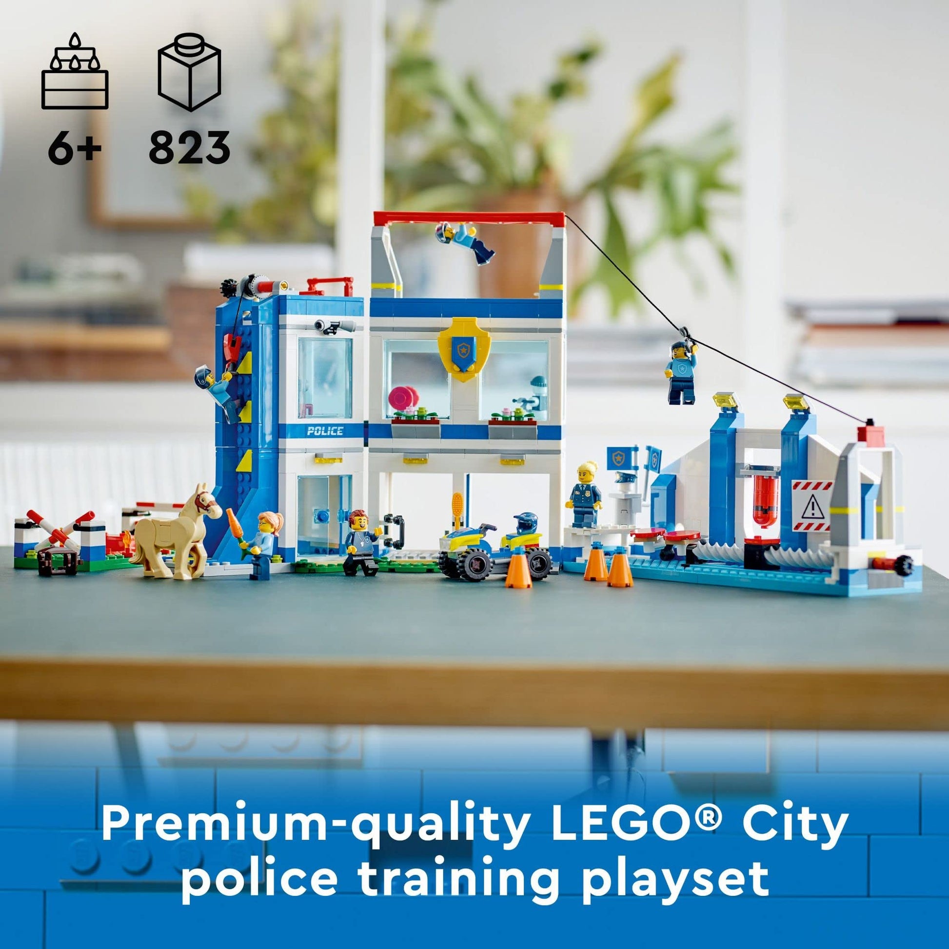 LEGO City Police Training Academy 60372, Station Playset with Obstacle Course, Horse Figure, Quad Bike Toy and 6 Officer Minifigures, for Kids Ages 6