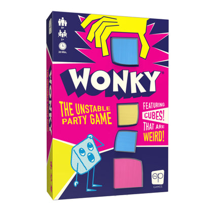 Wonky: The Unstable Party Game, An Abstract Strategy and Dexterity Wooden Block Stacking Game for All Ages, Tower Balancing Game, 9 Colorful Wooden