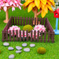1Pc 35 Inches Brown Mini Fairy Garden Fence, Micro Landscape Miniature Ornaments for Dollhouse, Crafts, Diorama Project, Plant Pot DIY
