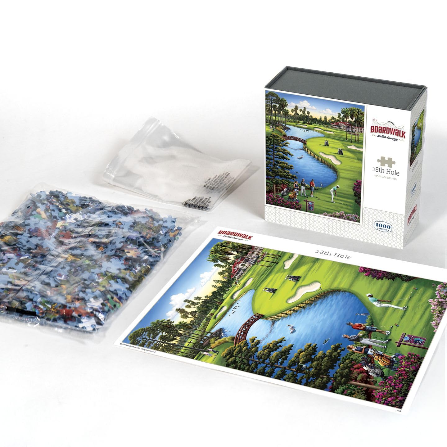 Boardwalk 18th Hole 1000 Piece Jigsaw Puzzle Fun Scenic Golf Puzzles with Premium Box, Gift for Adults and Family 19"x26"