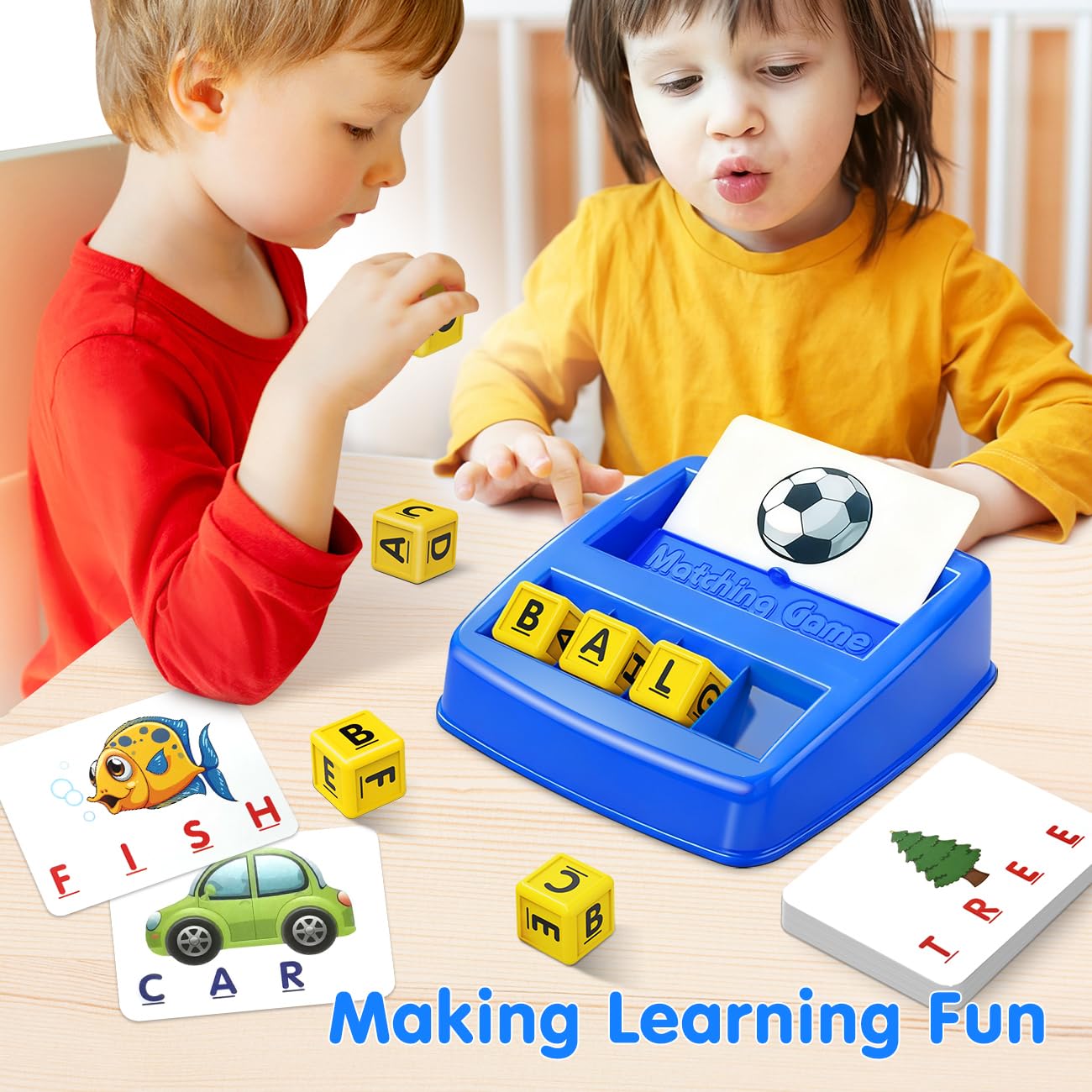 HahaGift Educational Toys for 3-5 Year Old Boy Girl Gifts, Matching Letter Learning Games Activities, Ideal Christmas Birthday Gift for Toddler Kids