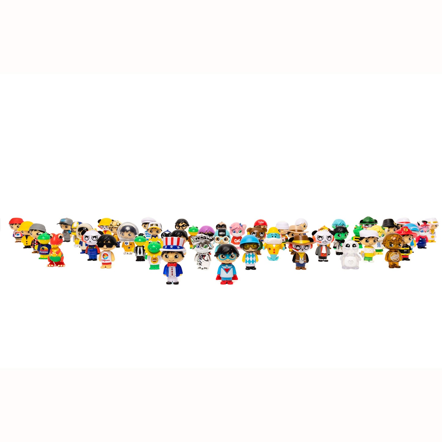 Ryan’s World Road Trip 53 pc Complete Figure Set + Bonus Figure, Mystery Figures For All 50 States, Ultra-Rare Figures, Surprise Exclusive Micro State