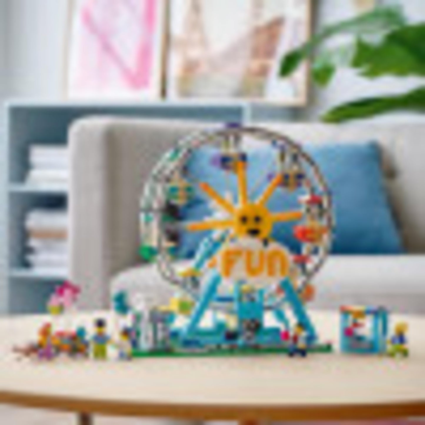 Lego Creator 3in1 Ferris Wheel 31119 Building Kit with Rebuildable Toy Bumper Cars, Boat Swing and 5 Minifigures; New 2021 (1,002 Pieces)