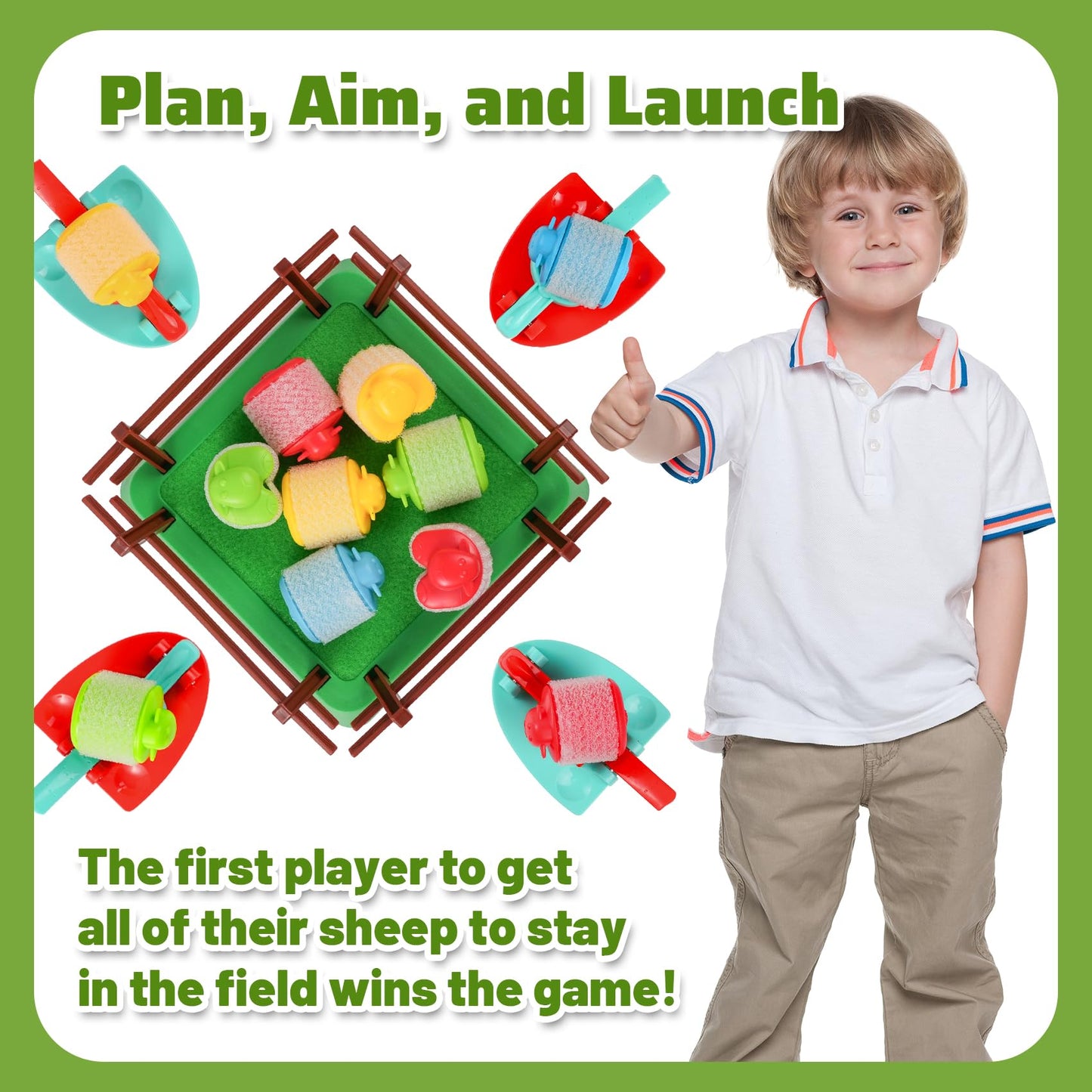 Heap-O-Sheep Game for Kids Ages 4-12 - Fun Family Catapulting Board Games for 2-4 Players, Perfect Party Activity and Ideal Gift for Kids & Adults
