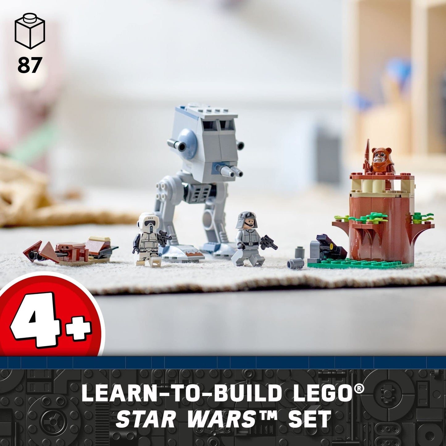 LEGO Star Wars at-ST 75332 Toy Building Set - Featuring Wicket The Ewok and Scout Trooper Minifigures, Expand Your Collection, Great Gift