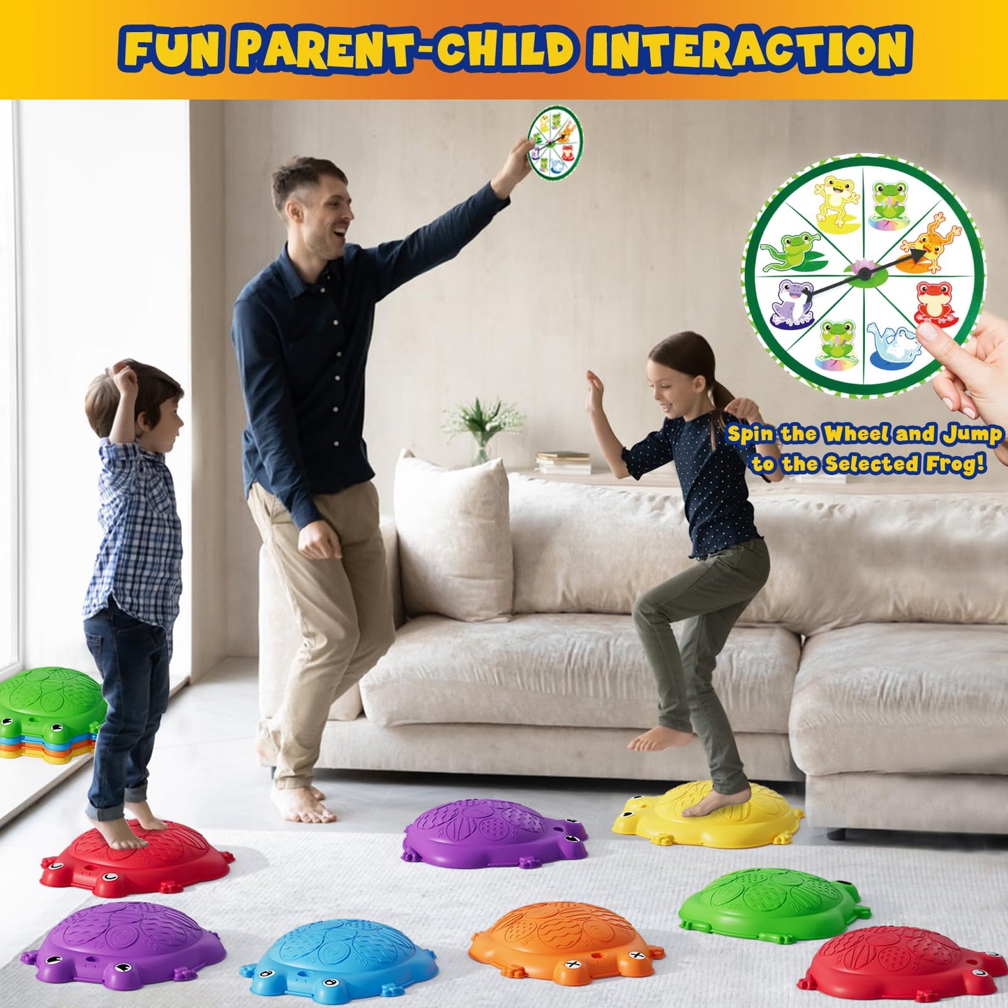 HYES Stepping Stones for Kids, 12PCS Non-Slip Balance Steps Stones