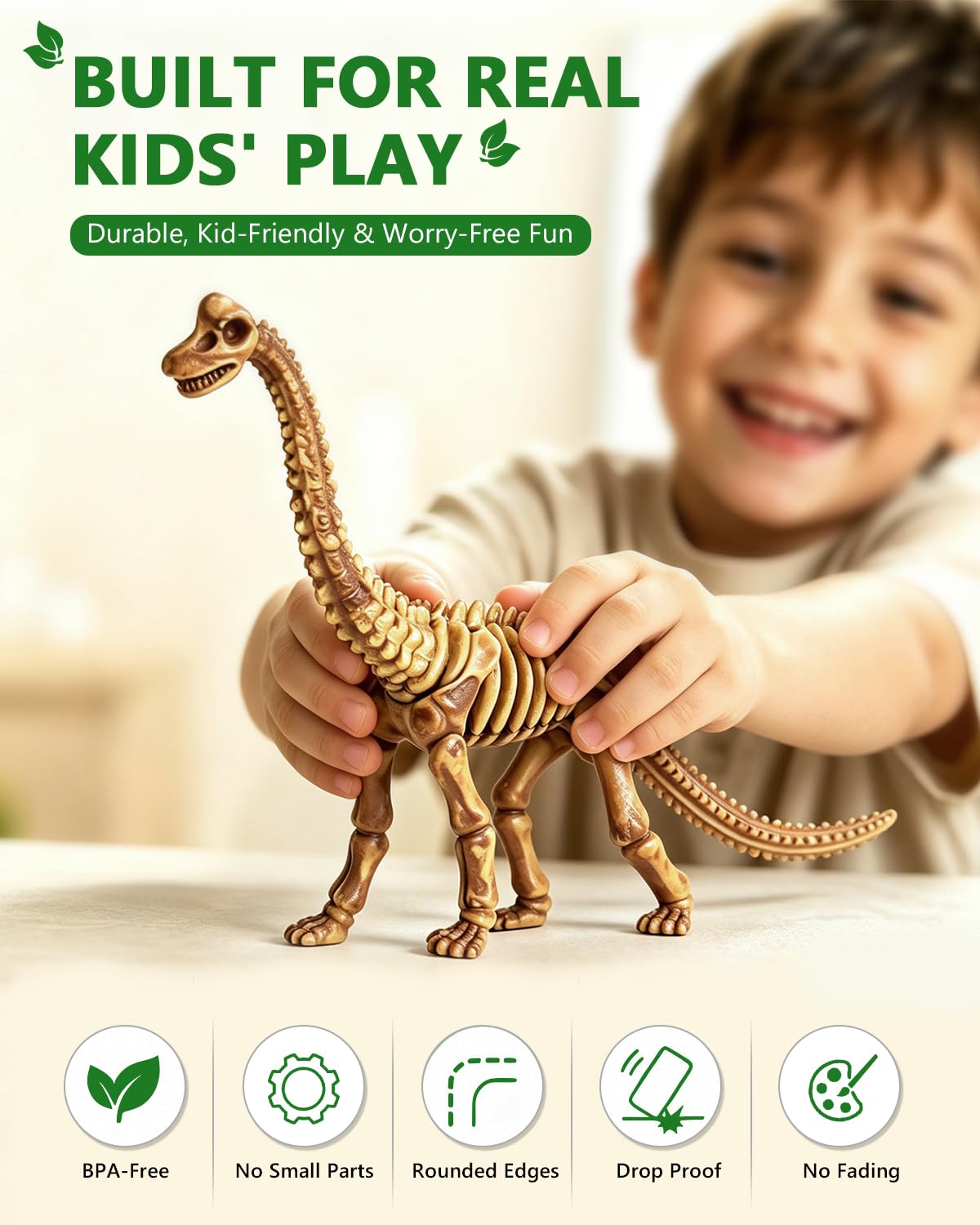 ZHFCGO 6 Inch Dinosaur Fossil Skeleton for 3 4 5 6 7 8 9 10+ Year Old, Dino Bones for Science Play Rewards, Dino Sand Dig Toys, Educational Gift