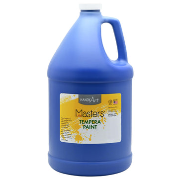 Handy Art Little Masters Tempera Paint, Blue, Gallon 128 oz Bottle, Bright & Mixable, High Opacity, Washable Colors for Classroom, Students, Kids