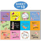 Creanoso Flower Theme Greetings Stickers (10-Sheet) - Total 120 pcs (10 X 12pcs) Individual Small Size 2.1 x 2. Inches, DIY Decoration Art Decal