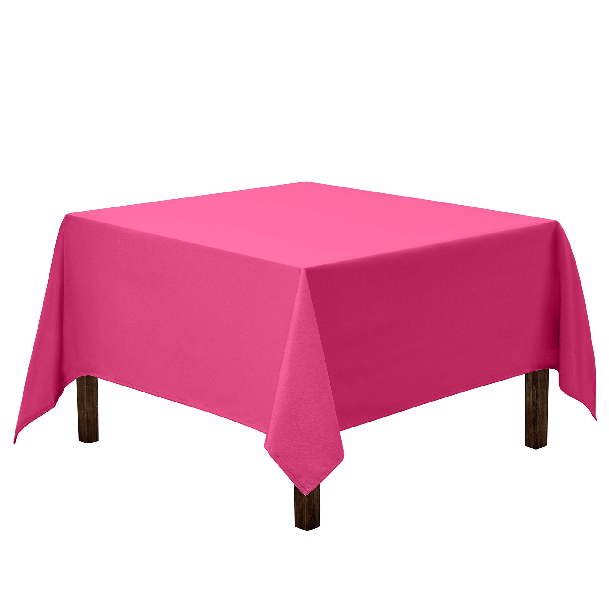 Gee Di Moda Square Tablecloth - 52 x 52 Inch Fuchsia Table Cloth for Small Square or Round Tables - Heavy Duty Washable Fabric - for Buffet Table