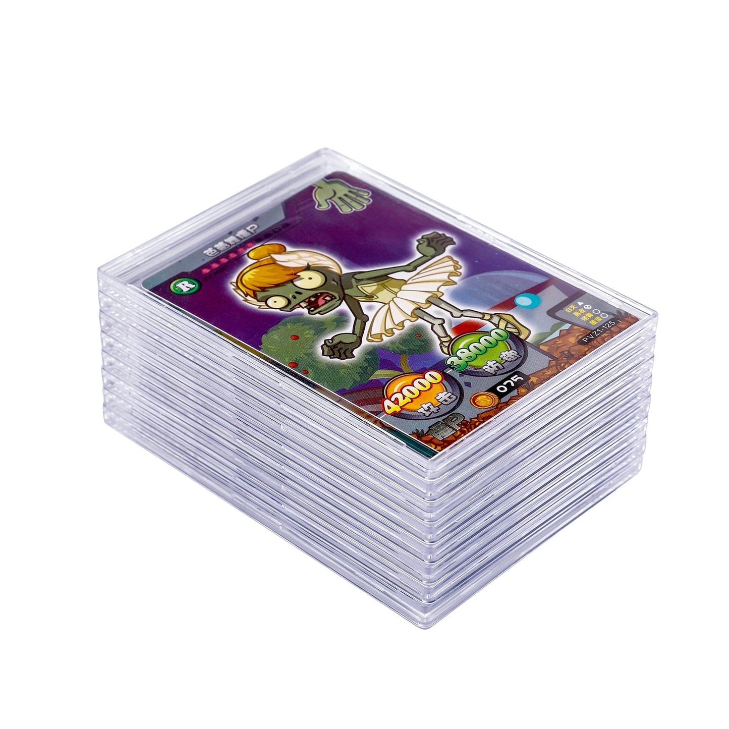 Tpoael Cards Sleeves Top Loaders 10 Hard Acrylic Card Protector Clear Card Brick + 2 Display Stand Fit for Trading Cards,Standard Sports