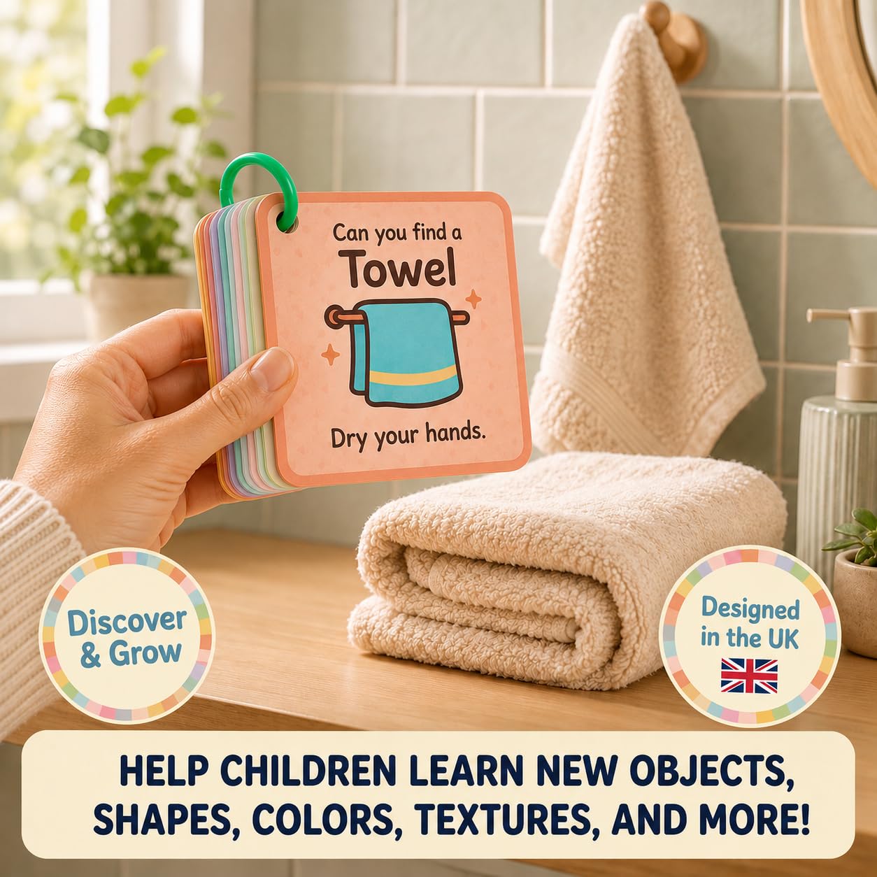Tiny Mind Club Indoor Scavenger Hunt Cards for Toddlers Ages 3-5, Screen-Free Montessori Learning Game & Educational Flash Cards, At-Home Activity, 20