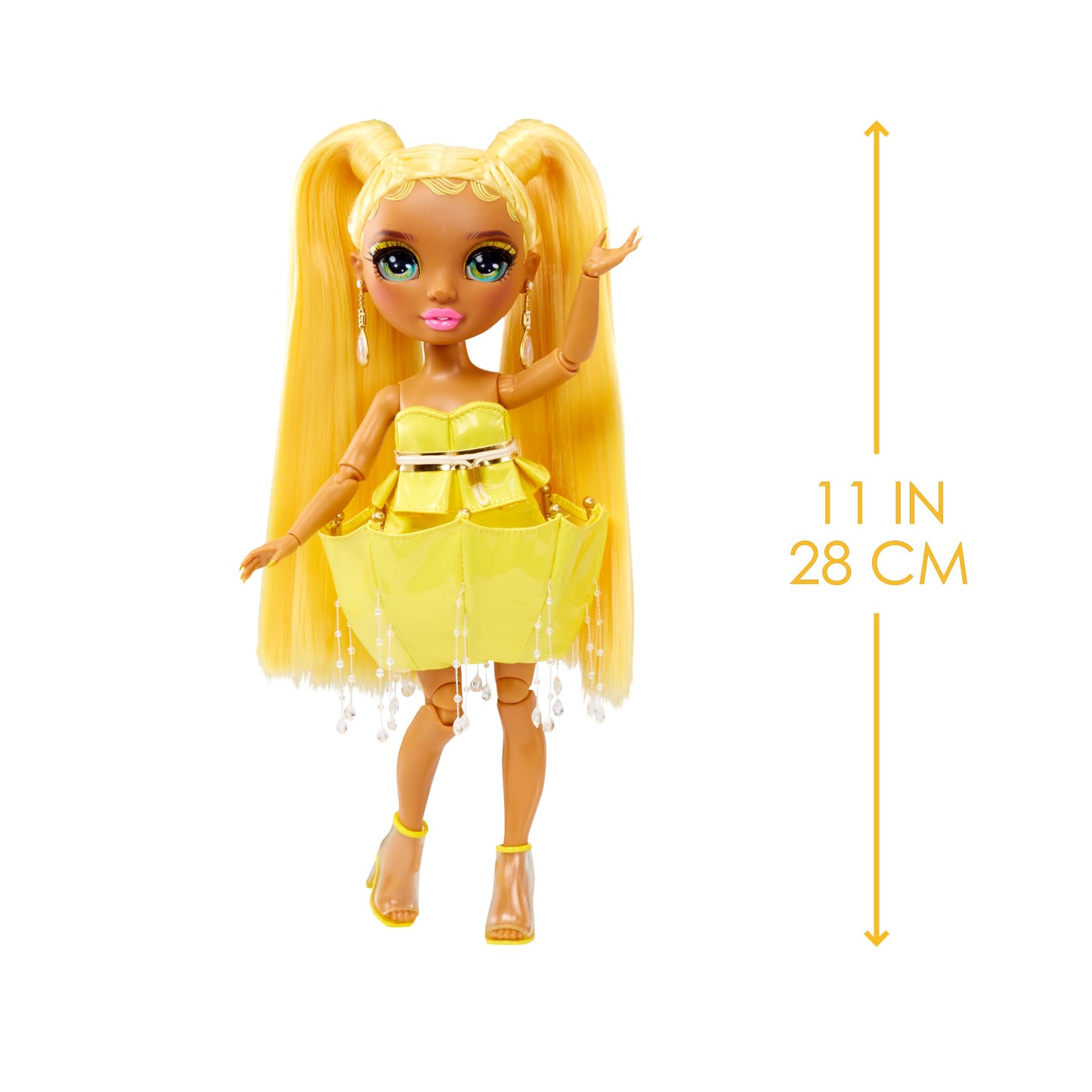 Rainbow High Fantastic Fashion Sunny Madison - Yellow 11” Fashion Doll and Playset with 2 Complete Doll Outfits, and Fashion Play Accessories, for