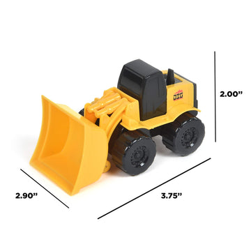 Micro Mini Construction Vehicles - Set of 5 Toy Cars and Trucks for Kids | Sensory Bin for Boys | Excavator Bulldozer Dump Truck Cement Mixer | Free