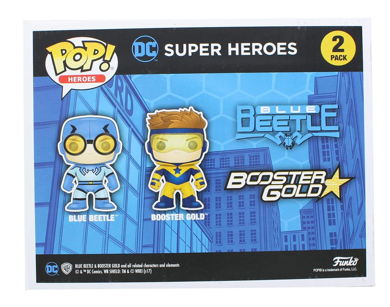Funko Pop! Heroes: DC Heroes Booster Beetle Vinyl Figure (2 Pack), Gold/Blue
