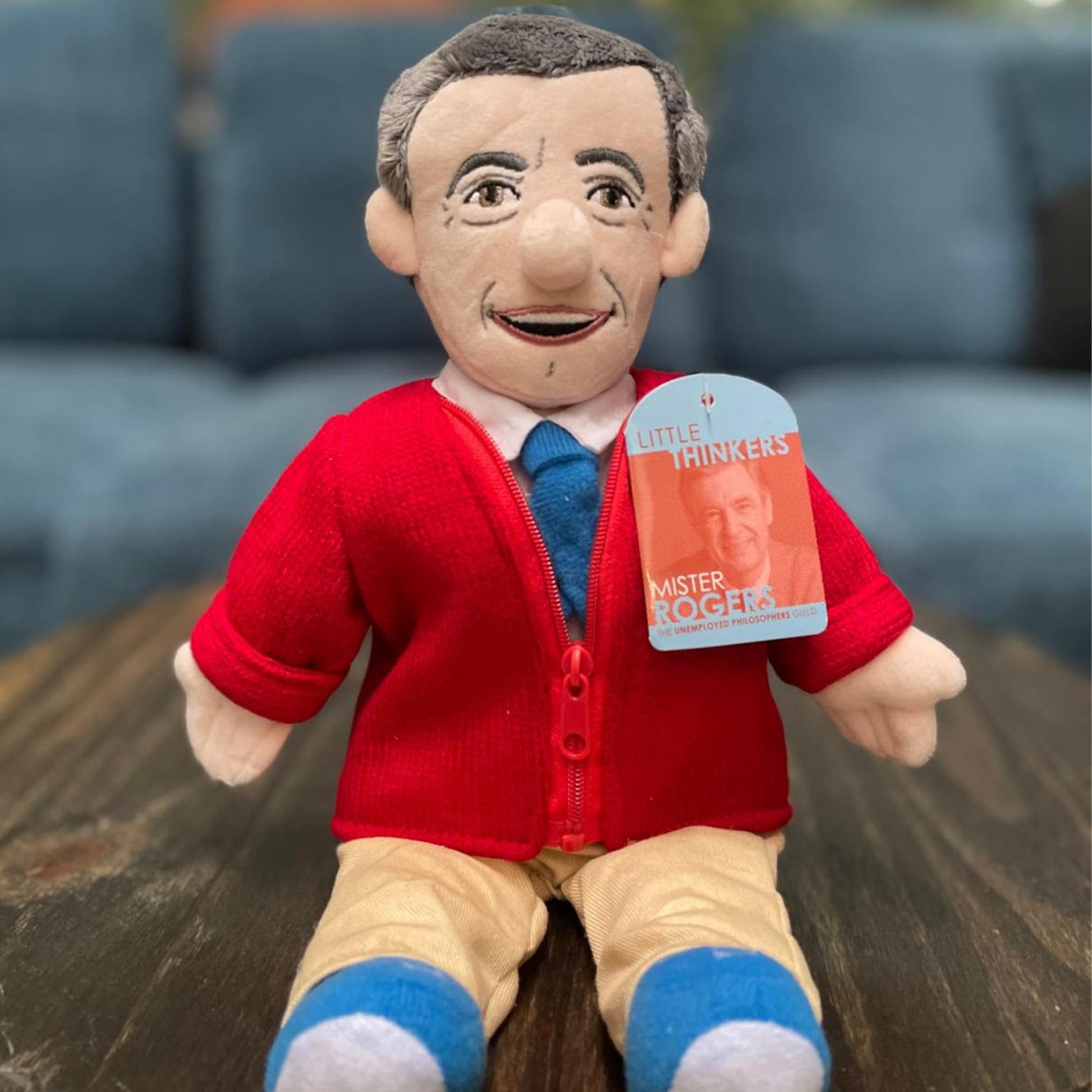 The Unemployed Philosophers Guild Mister Rogers Doll - 12" Soft Stuffed Plush Little Thinker, Officially Licensed