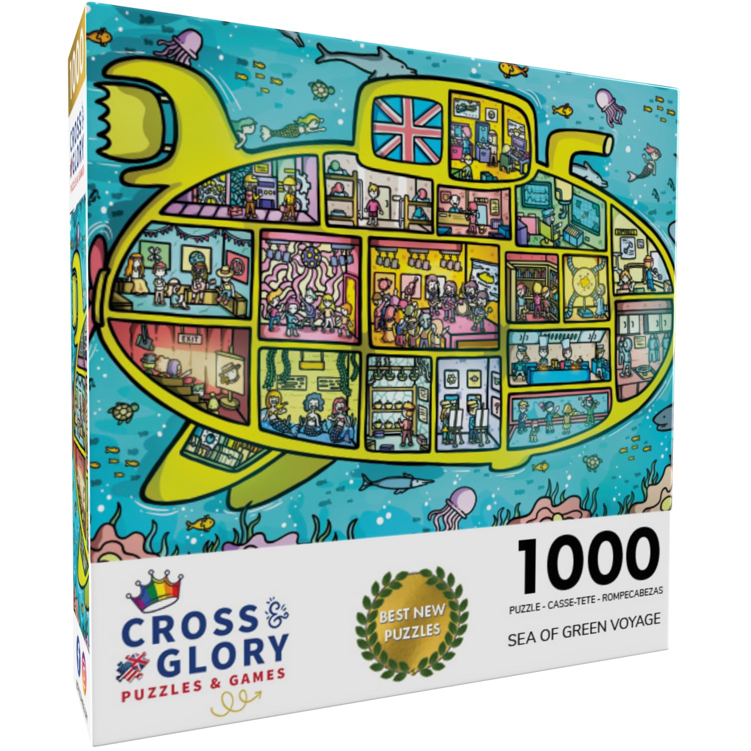 Cross & Glory | 1000 Piece Jigsaw Puzzles for Adults | Sea of Green Voyage