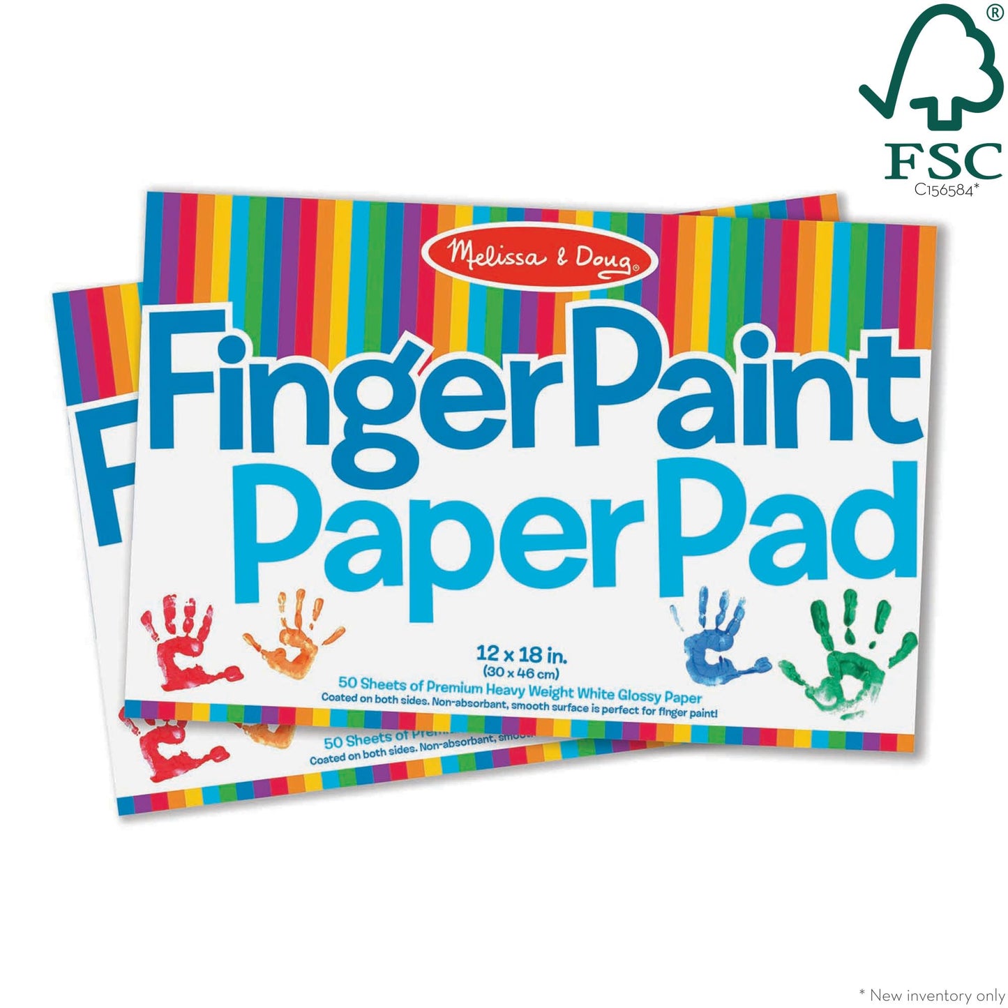 Melissa & Doug Finger Paint Paper Pad (2-Pack, 50-Sheets Each) - 12x18 Inch Art Paper for Kids Activities, Arts and Crafts, and Homeschool Essentials