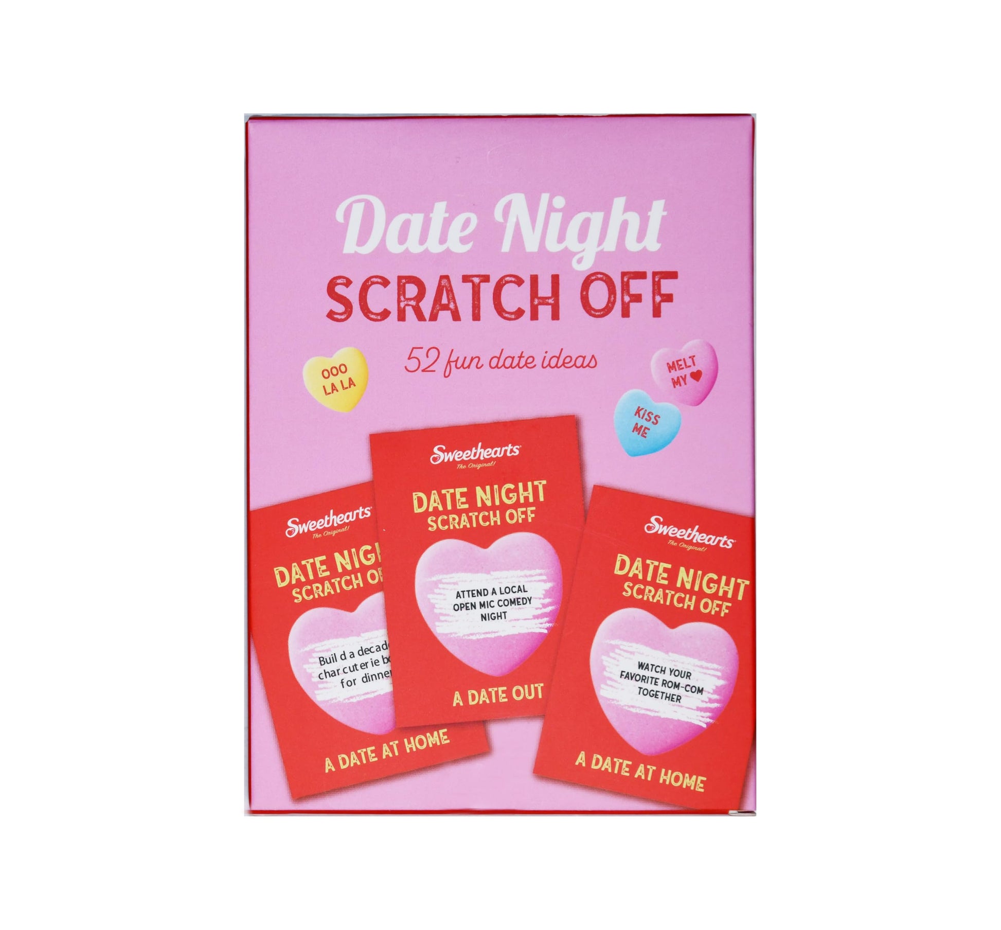 SWEETHEARTS 52 Date Night Ideas Scratch Off Card Game | Perfect Couple Ideas for Her or Him | Romantic and Fun Present for Boyfriend, Girlfriend