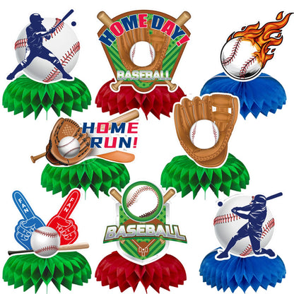 8Pcs Baseball Theme Honeycomb Centerpieces Table Topper Soccer Birthday Party Decorations Baseball Party Favor for Boy