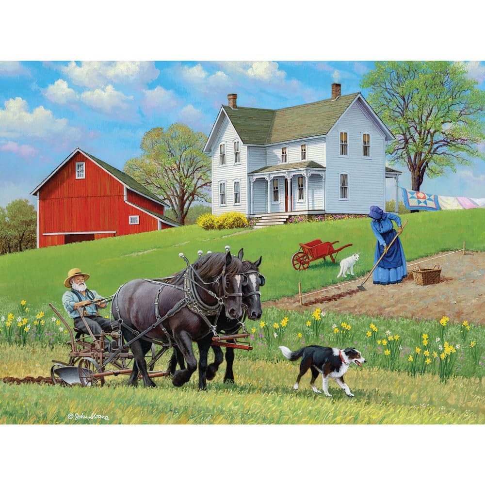 Bits and Pieces - 500 Piece Jigsaw Puzzle for Adults - 18" x 24" - Planting Season - 500 pc Farming Countryside Jigsaw by John Sloane