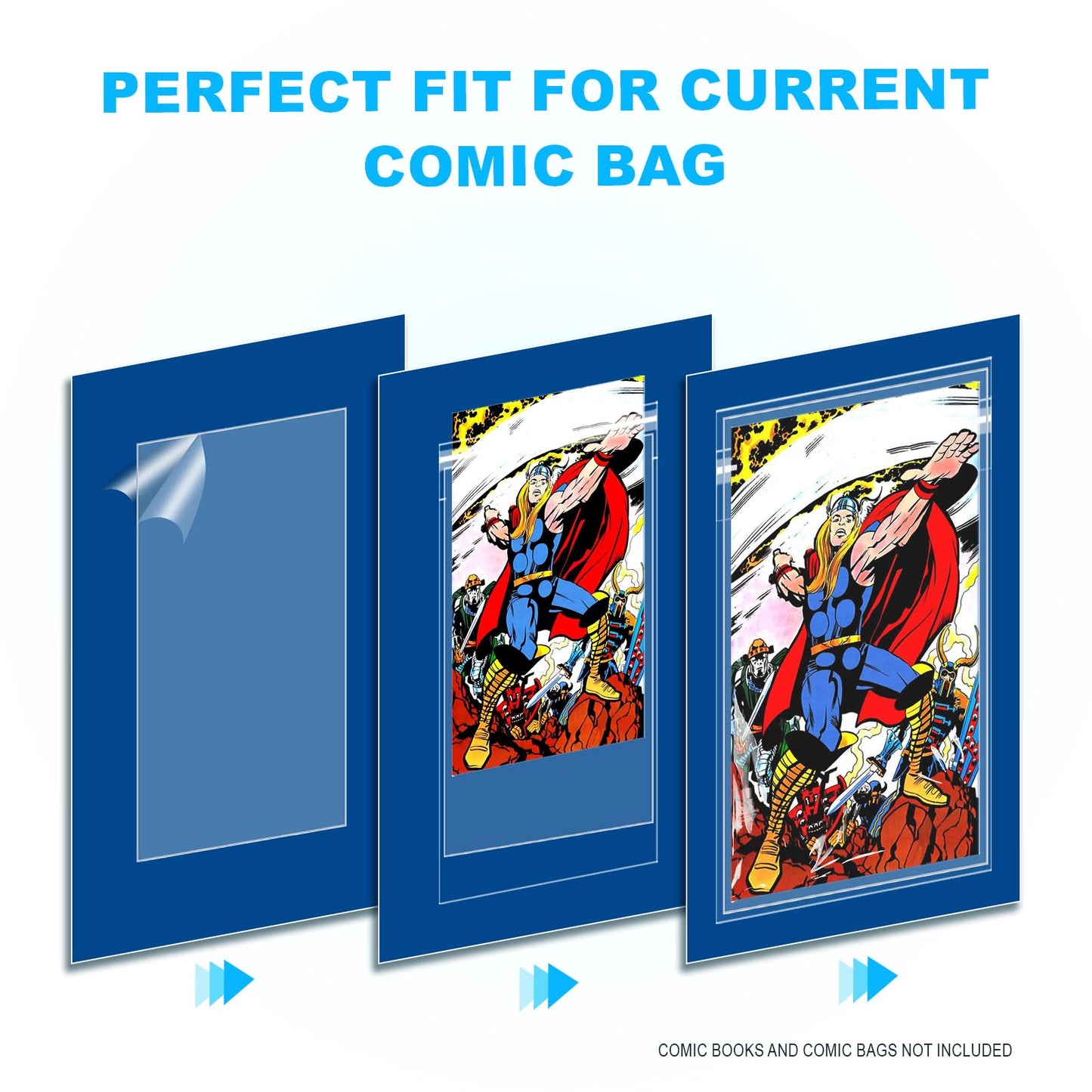25ct PET Current Comic Book Boards - 6 3/4" x 10 1/2" Acid-Free Ultra Clear Rigid Plastic Comics Board, for Displaying Double-Sided Cover Art, Fits
