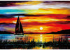 Gradient Sunset Puzzle for Adults 1000 Piece Lake Sail Boat Jigsaw Puzzle