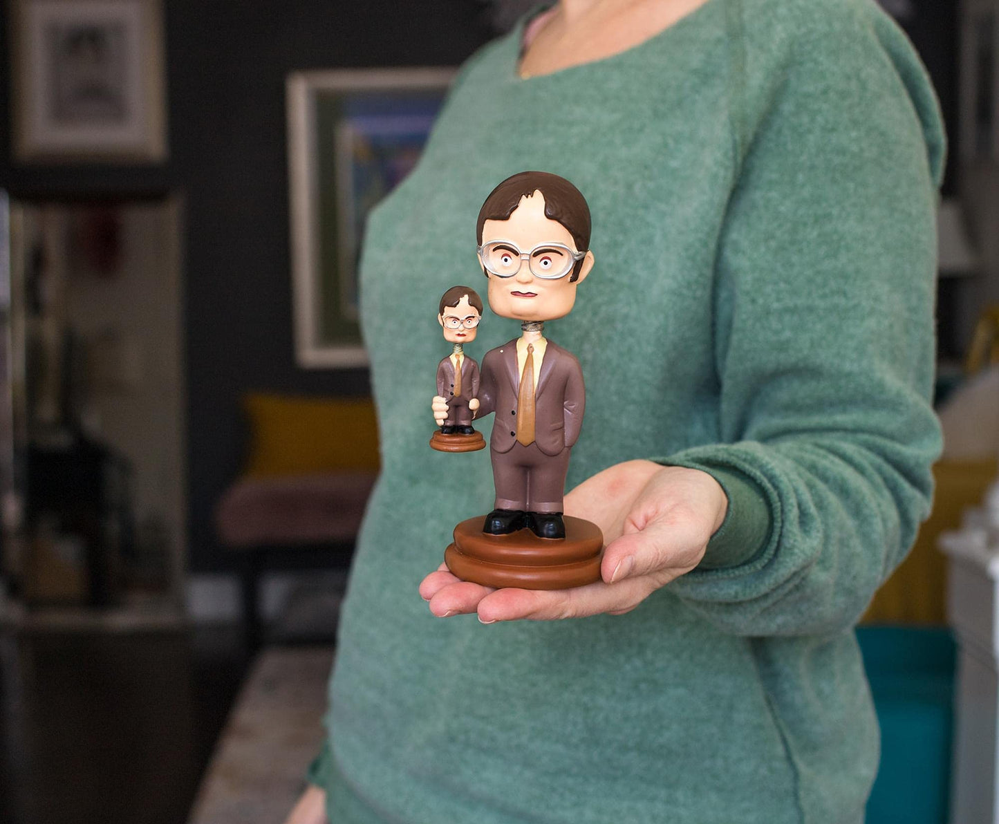 Surreal Entertainment The Office Double Dwight Resin Bobblehead | Collectible Action Figure Statue, Desk Toy Accessories | Novelty Gifts for Home