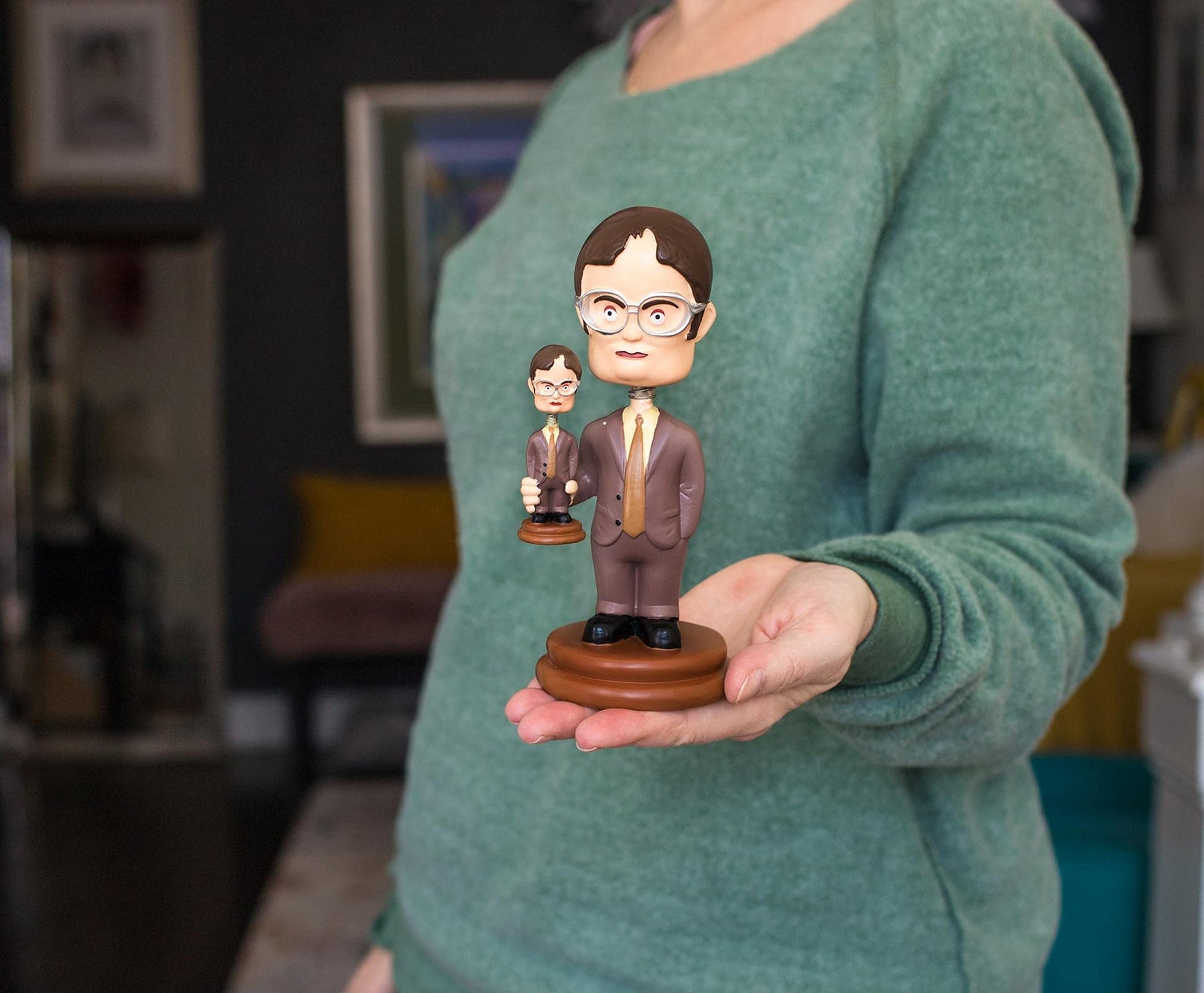 Surreal Entertainment The Office Double Dwight Resin Bobblehead | Collectible Action Figure Statue, Desk Toy Accessories | Novelty Gifts for Home