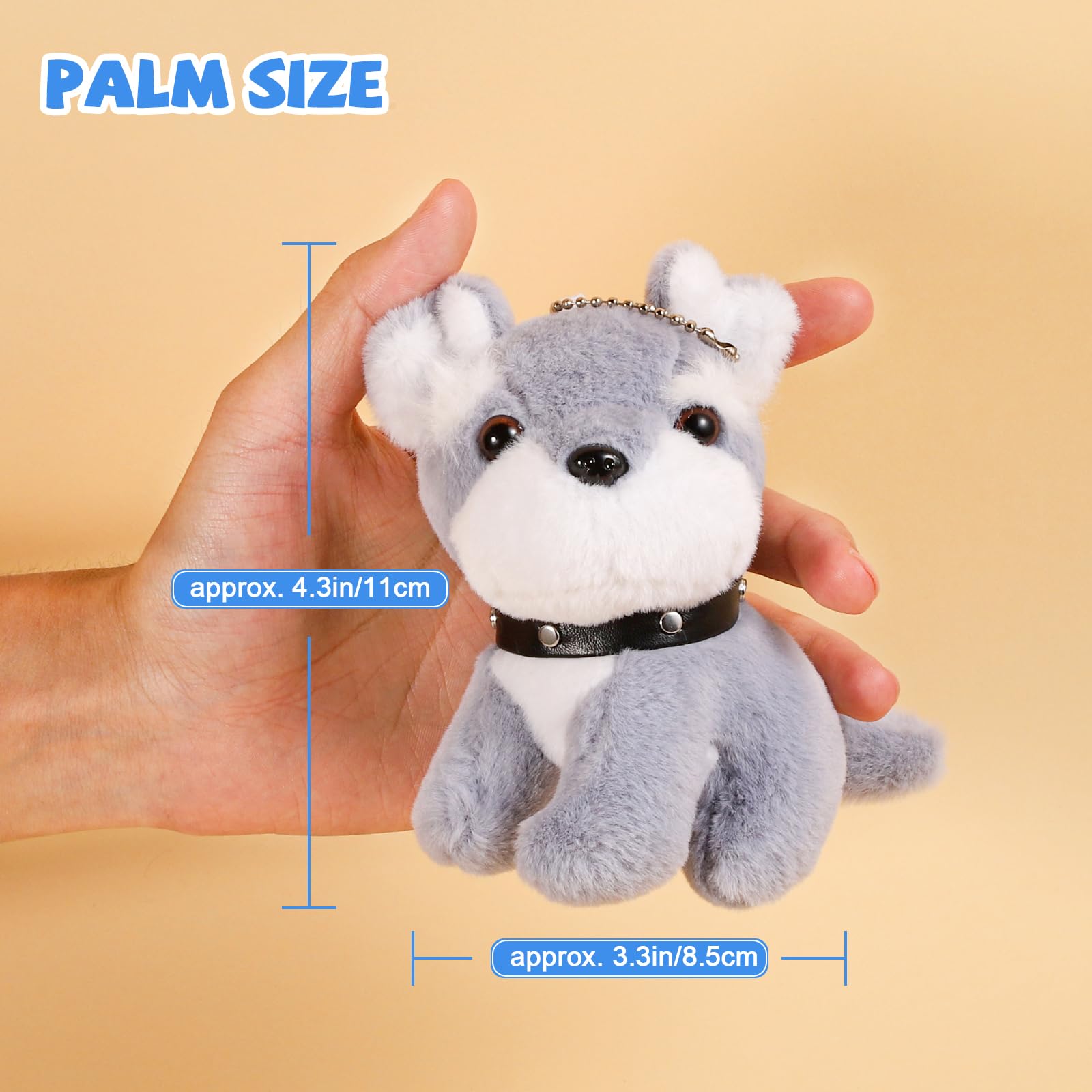 Niceup 20PCS Small Puppies Stuffed Animal Mini Plush Dog Keychain Adopt a Puppy Party Favors Easter Basket Stuffers Bulk Birthday Gift Goodie Bag