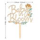 ZOUYEE Baby in Bloom Cake Topper for Baby Shower Decorations - Rustic Wooden Boho Floral Wreath Sign - Neutral Gender Reveal & Pregnancy Announcement