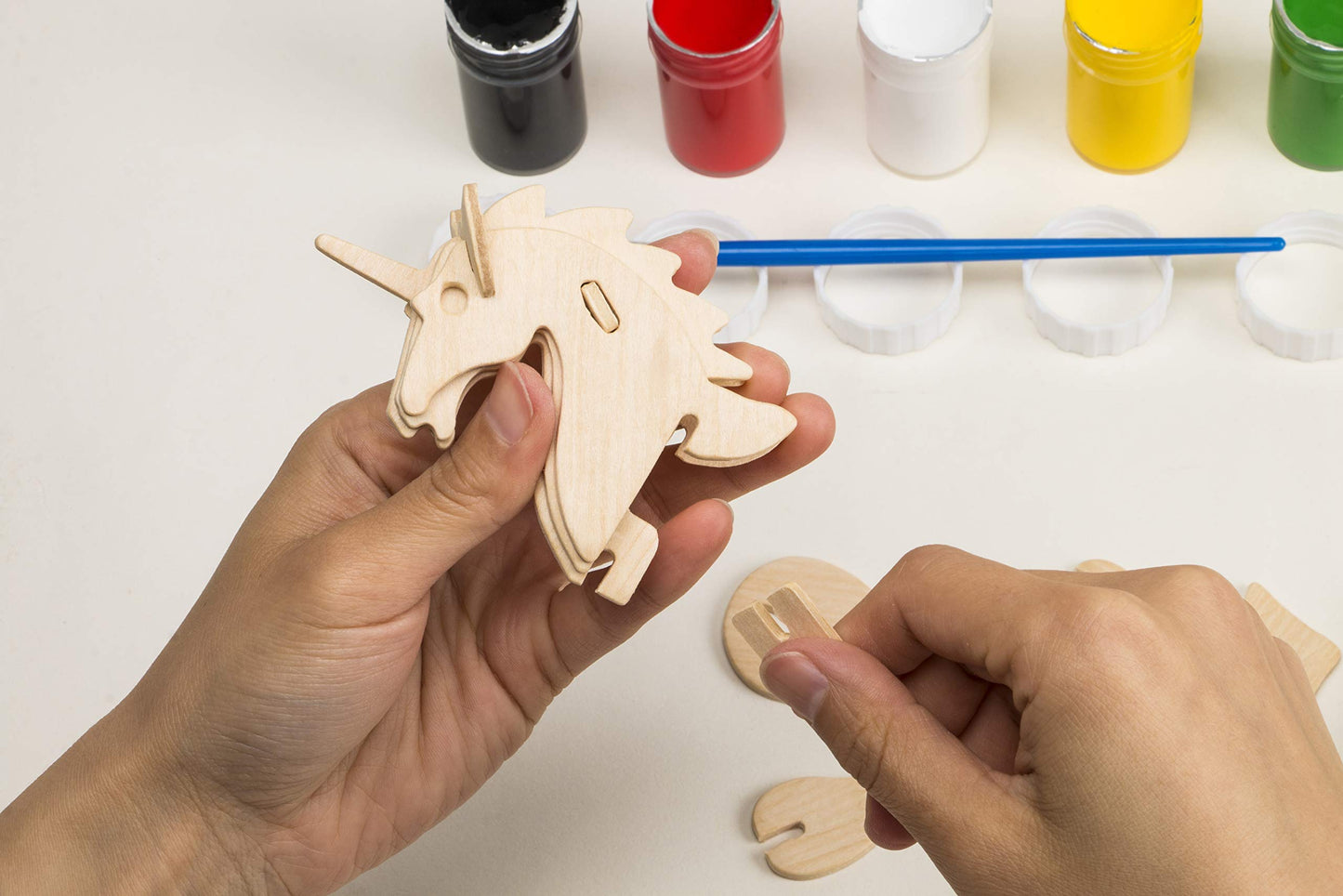 Hands Craft DIY Wooden Puzzle with Paint Kit (T-Rex)