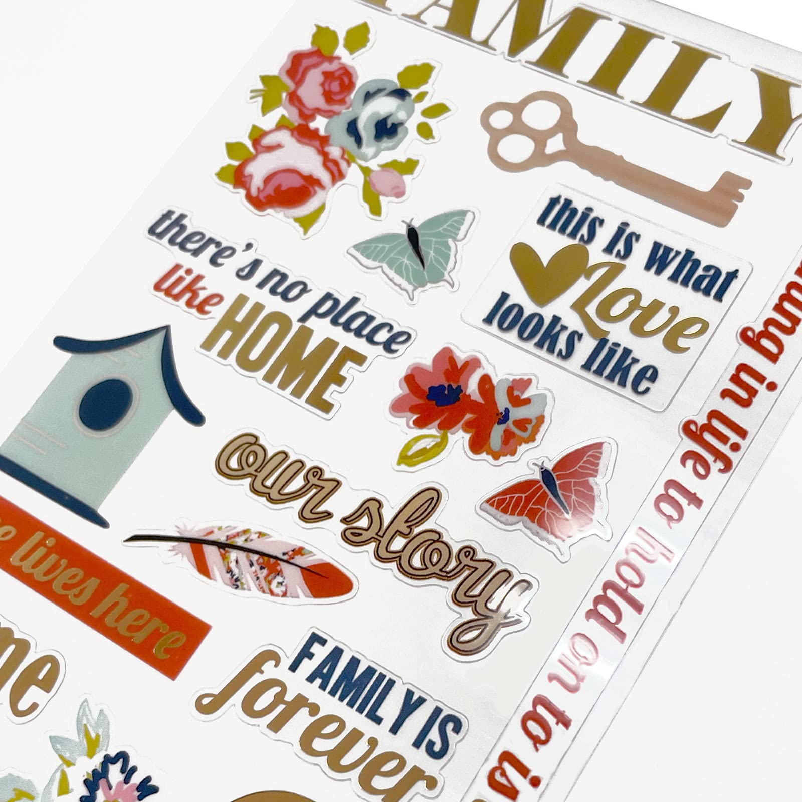 Paper House Productions Happy Family Clear Sticker, 4 x 7-inch, 3 Pack