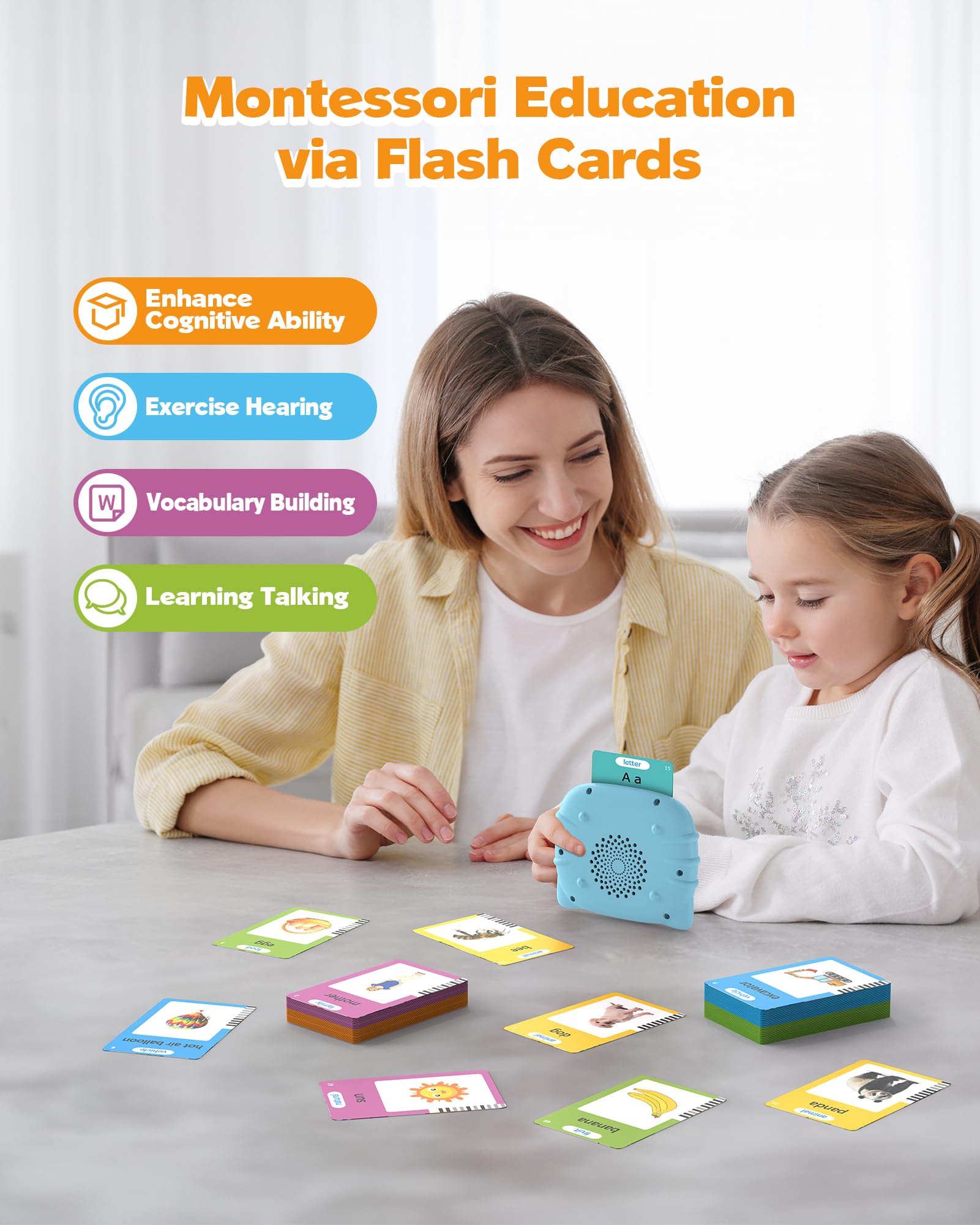 Airbition Talking Flash Cards for Toddler 1 2 3 4 Year Olds, 510 Words