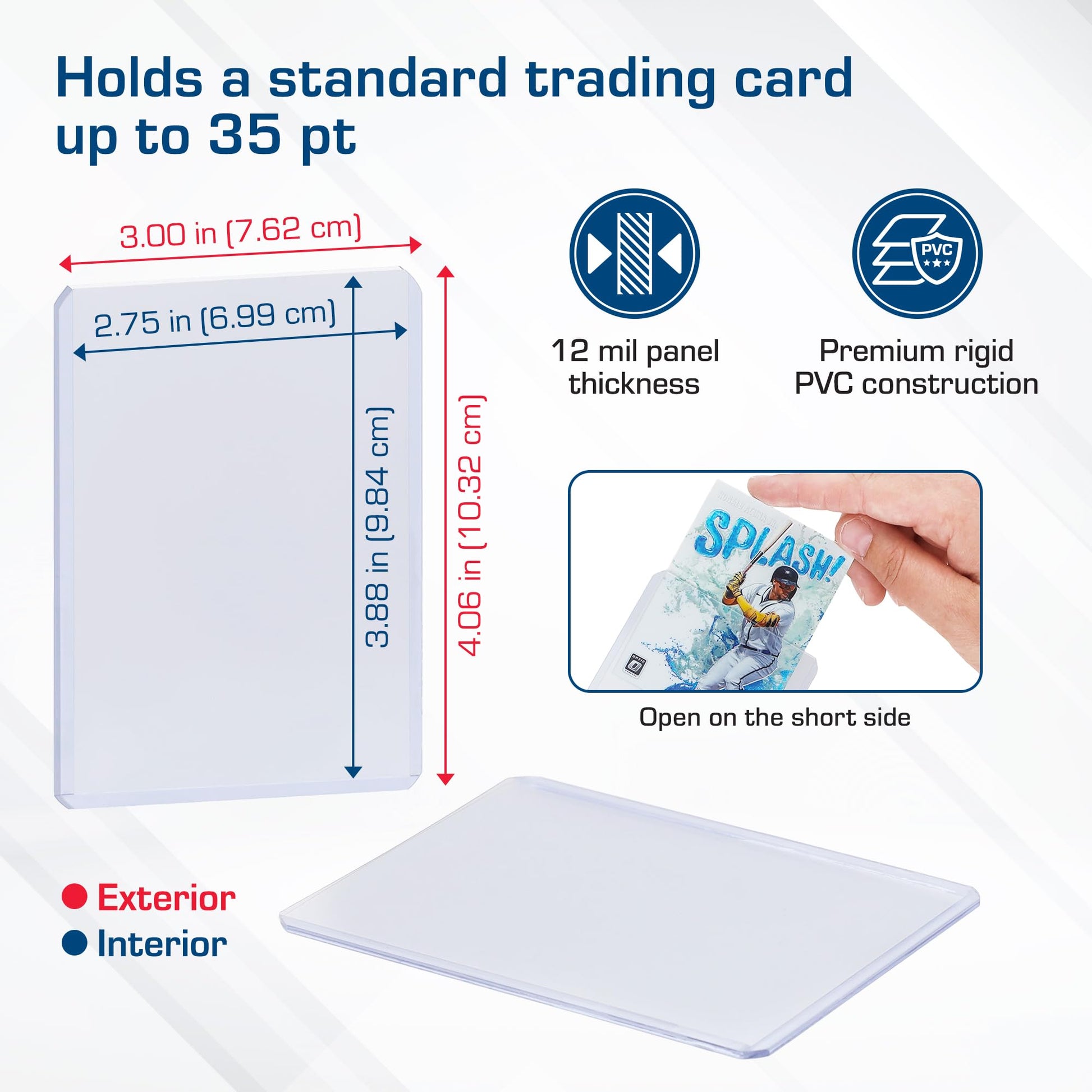 BCW 3x4 Topload Card Holder - Standard - 25ct | Rigid PVC Trading Card Protection for Baseball Cards, Football Cards, and Trading Cards Like Pokémon