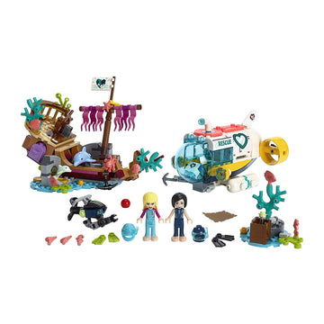 LEGO Friends Dolphins Rescue Mission 41378 Building Kit with Toy Submarine and Sea Creatures, Fun Sea Life Playset with Kacey and Stephanie