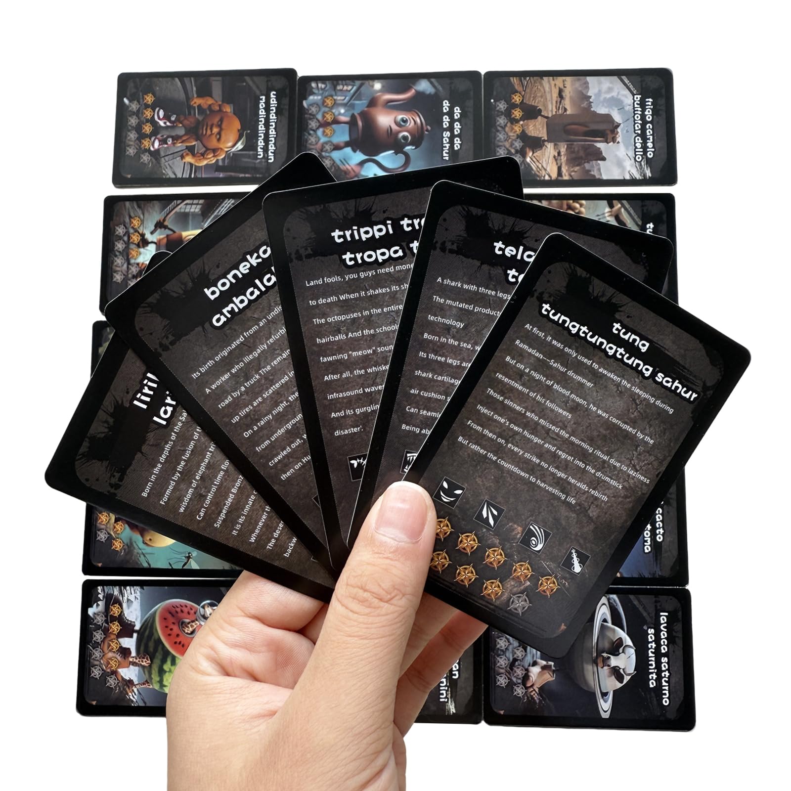 Xcvwj Italian Brainrot Cards Collection, Tralalero Tralala and Tung Tung Tung Sahur Cards Collection, 20 PCS No Duplicates
