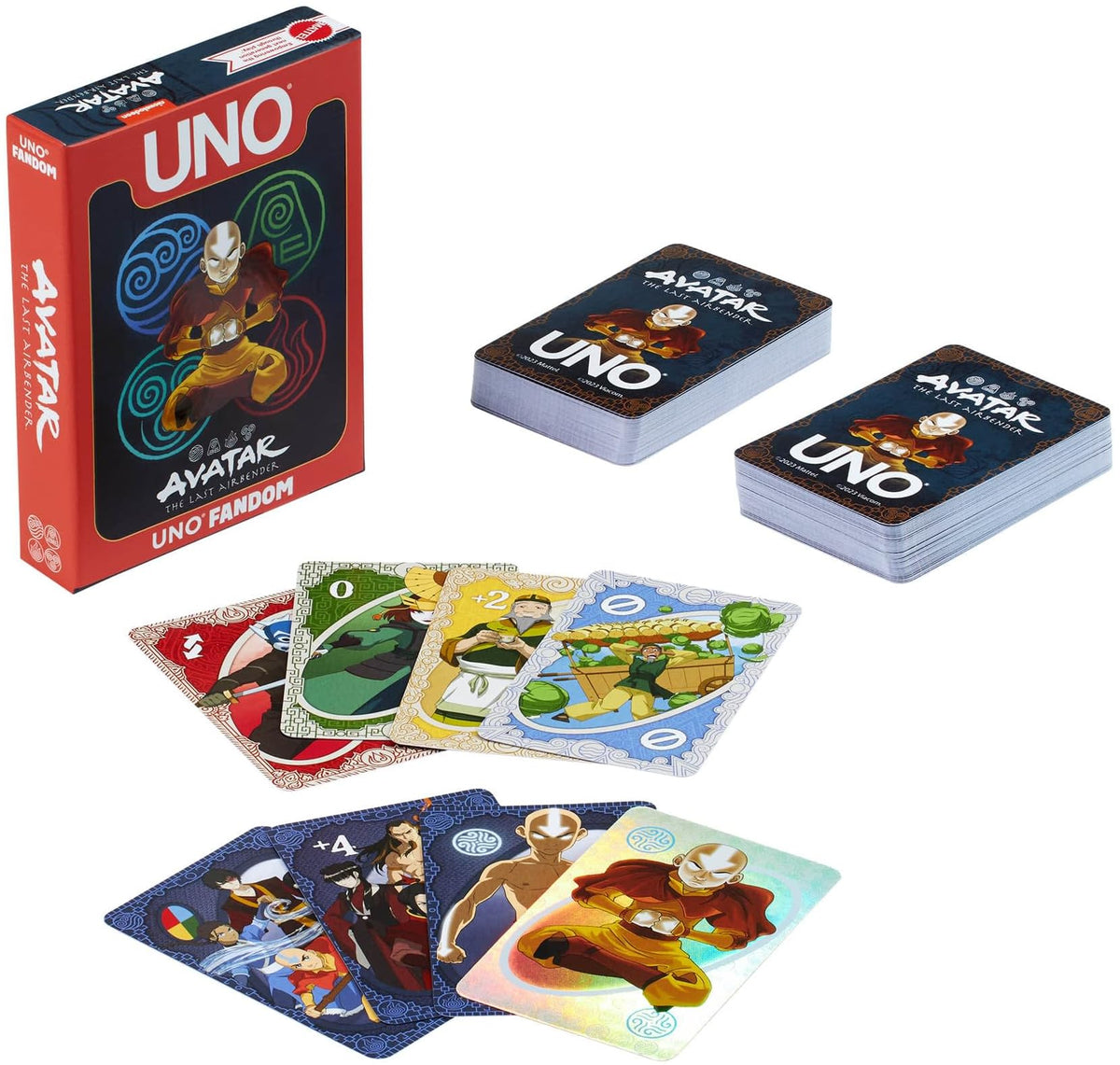 Mattel Games UNO Fandom Avatar: The Last Airbender Card Game With Collectible Foil Card For Kids, Adults & Family Night
