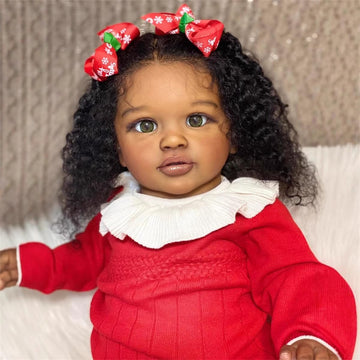 GYCV Reborn Toddler Dolls Black Girl 26 Inch Lifelike Black Reborn Baby Dolls with Curly Hair Realistic Toddler Dolls Girl Weighted Real Life Baby