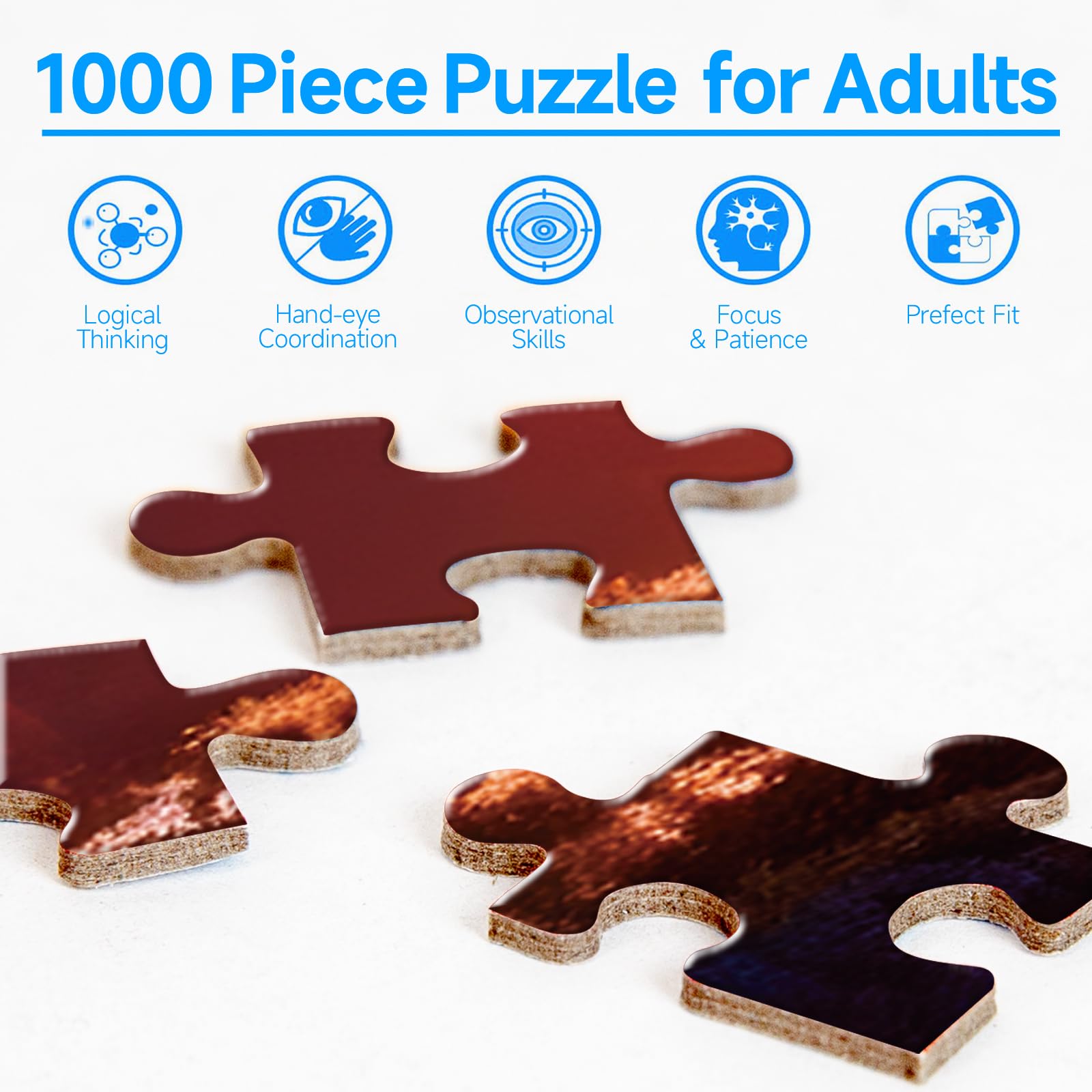 Adults Beautiful Christian Cross on The Mountaintop Sunrise Scene Jigsaw Puzzles with Faith Message Inspirational Religious Puzzle Hard Challenging