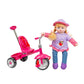 Kid Concepts 12? Soft Bodied Blonde Baby Doll & Tricycle Set - Adjustable 18? Handle, Storage Compartment, Comb & Mirror - Role Play Toy for Girls 3+
