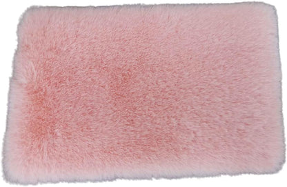 Miniature Square White Rug, Soft Carpet Decor for 1/12 Scale Dollhouses, Lightweight and Decorative Accessory for Doll House Interiors (Pink)